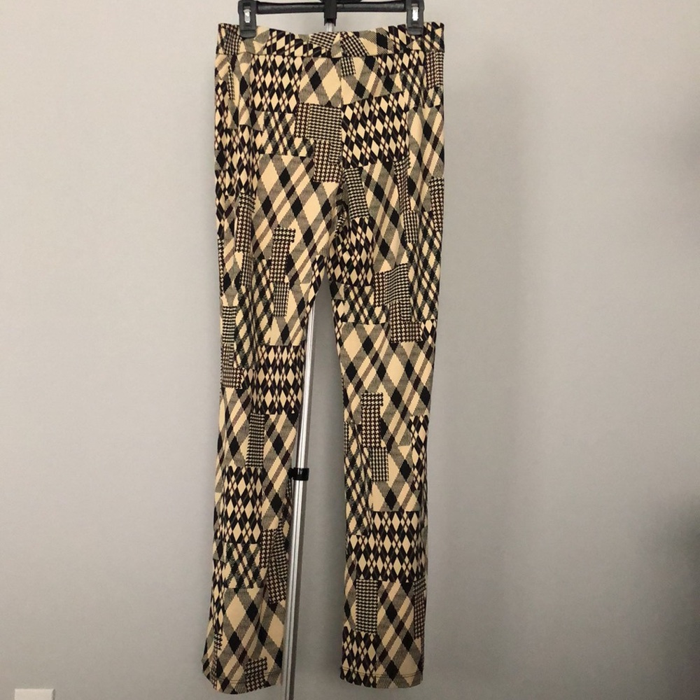 Vintage Indeed Patchwork Plaid Bootcut Pants in S… - image 2